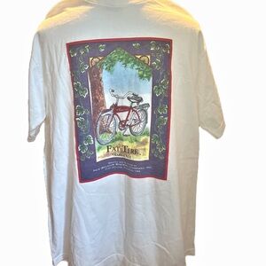 White Tee with Bicycle Graphic